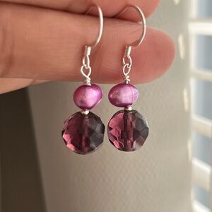 Elegant Purple Dangle Earrings
